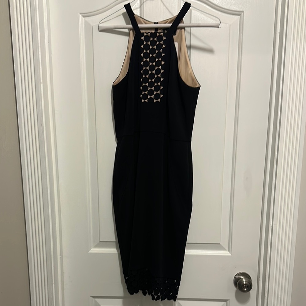 CL by Chinese Laundry Black Halter Sheath Midi Dress